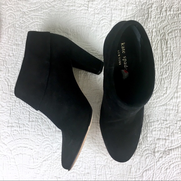 kate spade Shoes - Kate Spade Booties Black Suede Cuffed Heel